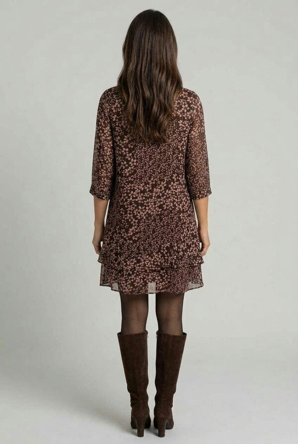 Izabel London Ditsy Floral Layered Short Shirt Dress