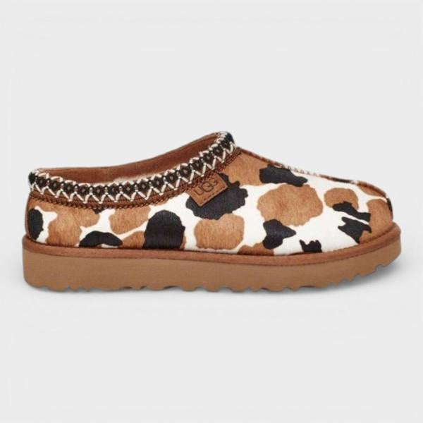 UGG Tasman Cowprint Slipper Brown