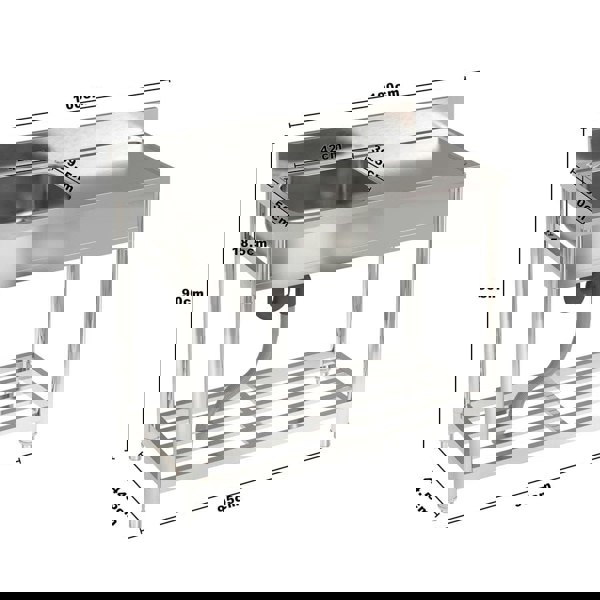 Stainless Steel One Compartment Commercial Sink with Right Drainboard Living and Home