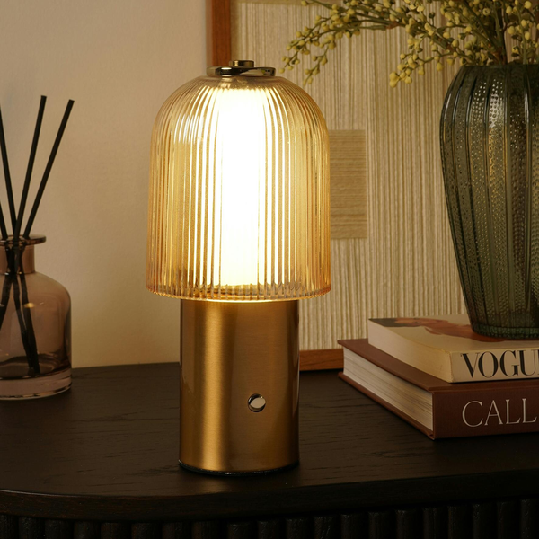 Hestia Bronze USB LED Touch Table Lamp