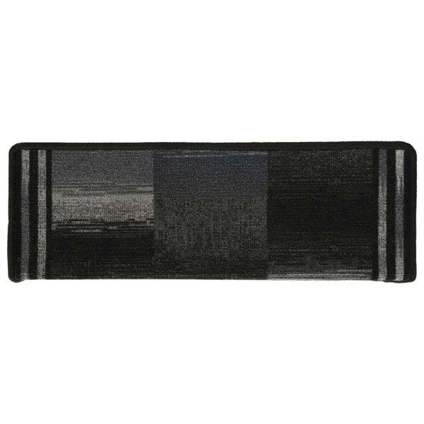 Berkfield Stair Mats Self-adhesive 15 pcs 65x21x4 cm Black and Grey