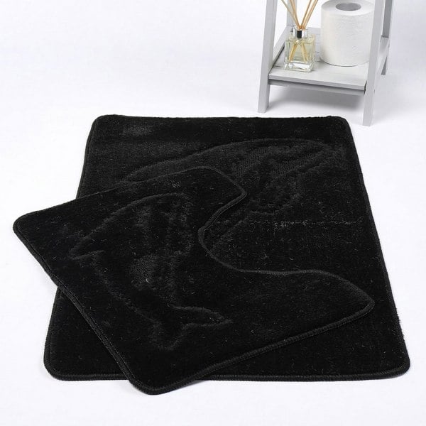 HomeSpace Direct Dolphin Anti-Slip Bath Mat and Pedestal Mat 2 Piece Set