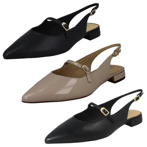 Clarks Ladies Clarks Buckle Fastening Slingback Shoes Sensa 15 Shine