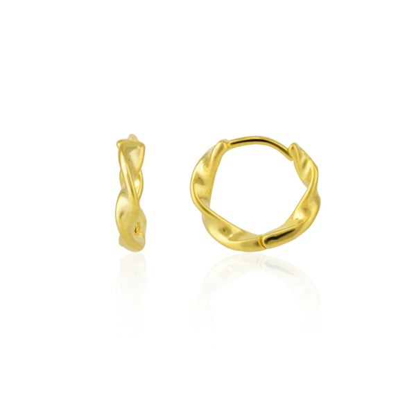 Spero London Naturally Twisted Molten Sterling Silver Hoop Earrings