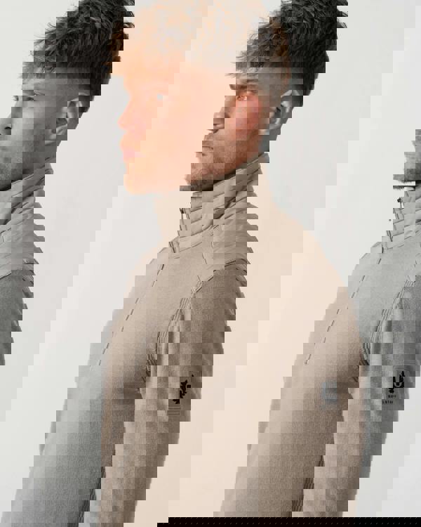 Belstaff Kilmington Mens Merino Wool Quarter Zip Jumper - Dark Sand