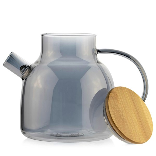 Scandi Home 1.2L Helsinki Grey Borosilicate Glass Teapot with Stainless Steel Filter