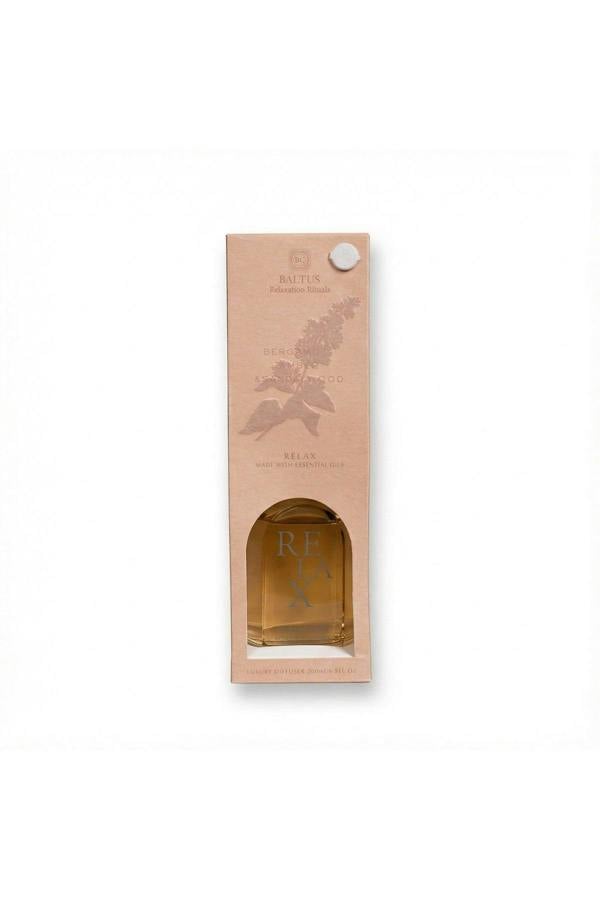 Baltus Relax Luxury Reed Diffuser 200ml - Bergamot, Amber & Sandalwood | Made With Essential Oils - Natural