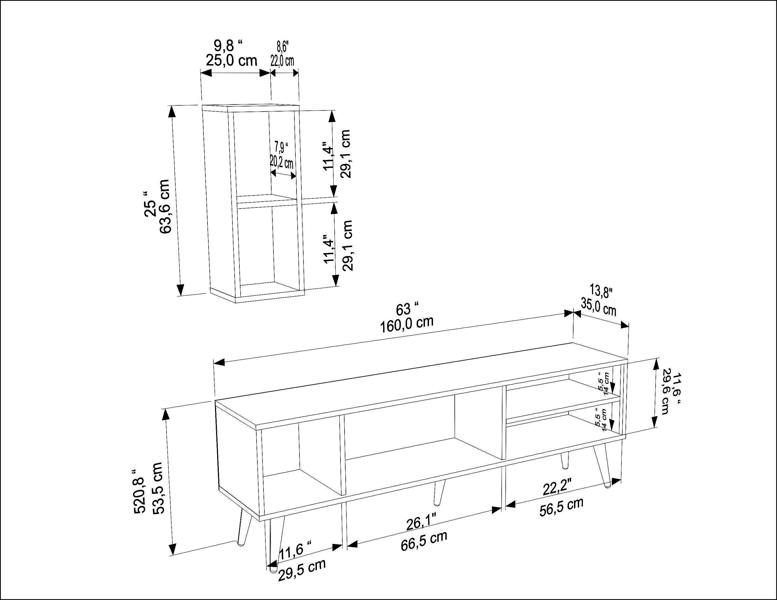 Decorotika Rans Modern Tv Stand TV Cabinet for TV's up to 55"