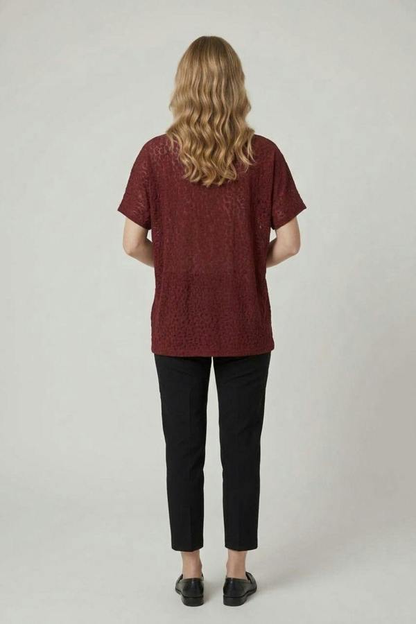 Red | Textured Relaxed Short Sleeve T-Shirt