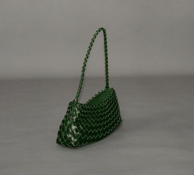 RIMINI Weaving Eco Leather Bag 'Erica' - Green