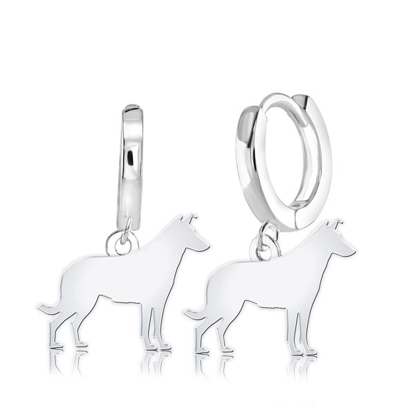 Mylee London Smooth Collie Silhouette Silver Earrings