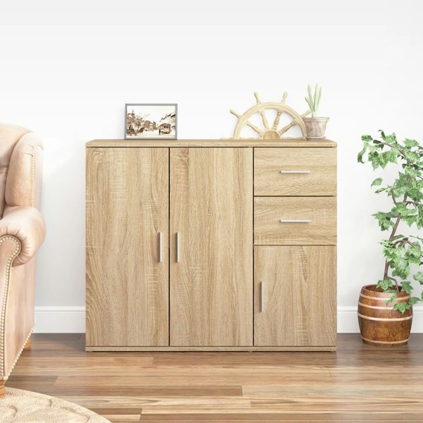 Berkfield Sideboard Sonoma Oak 91x29.5x75 cm Engineered Wood