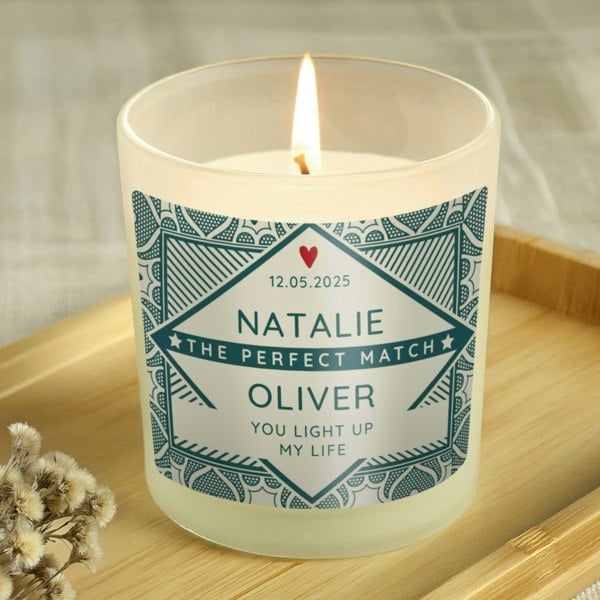 Personalised Memento Company Personalised The Perfect Match Scented Jar Candle