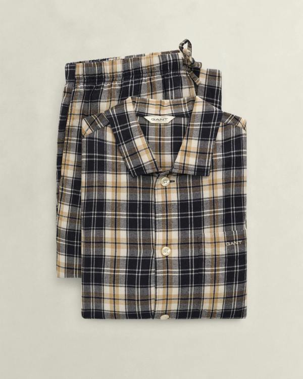 GANT Mens Checked Pyjama Set - 433 Evening Blue | CHO | Designer Mens Pyjamas