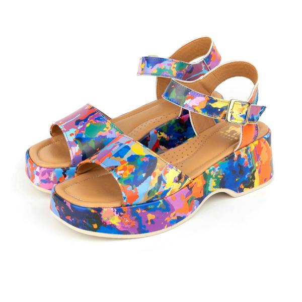 Embassy London Palm Rise - Summer Colours - Women's Leather Platform Sandal