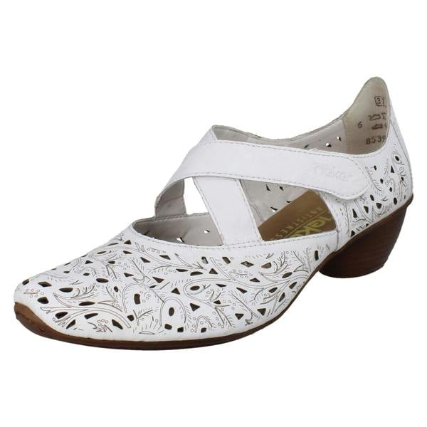 Rieker Ladies Rieker Hook And Loop Heeled Shoes 43773
