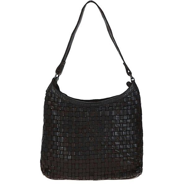 'Raffinatezza' Vintage Woven Leather Shoulder Bag: D-77