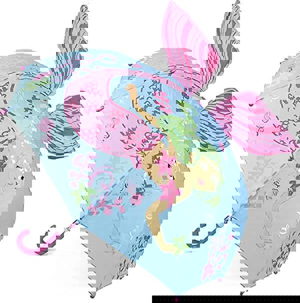 KAV Kids Transparent School Umbrella Boys and Girls - Sweet, Beautiful, Lightweight Design Dome Parasol for Your Child (Pink Mermaid)