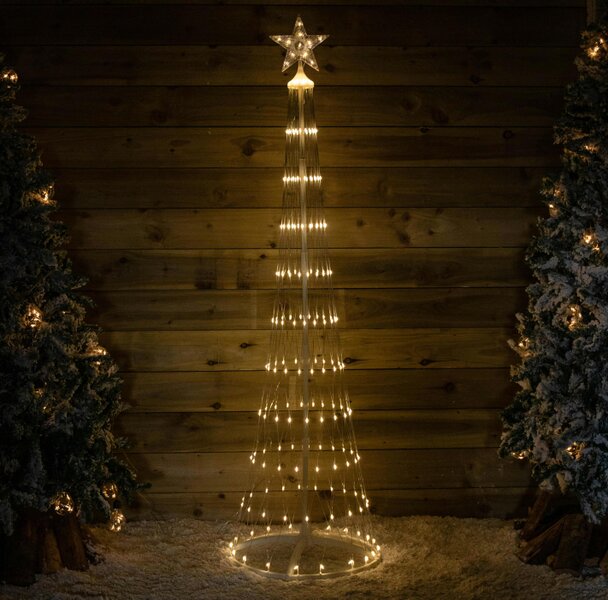 Samuel Alexander 1.8m Light up Christmas Cone Tree with 220 Warm White LEDs and Timer Function