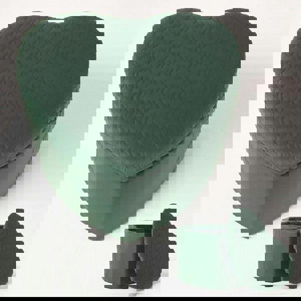 HOMESCAPES Arundel Heart-Shaped Velvet Footstool with Storage