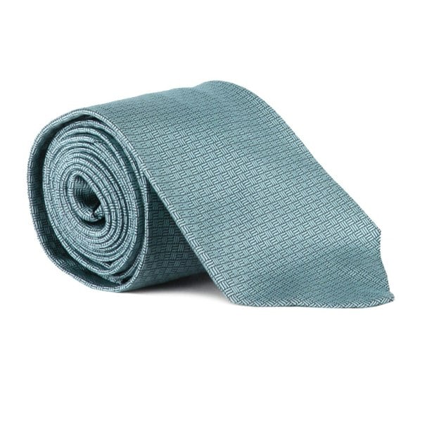 Dunhill silk tie in a woven lighter pattern aqua blue