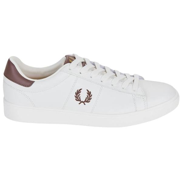 Fred Perry Spencer Leather Snow White Trainers UK 6.5