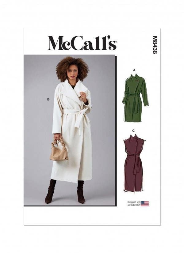 McCalls 8438 Paper Sewing Pattern – Women's Coat & Waistcoat, Intermediate