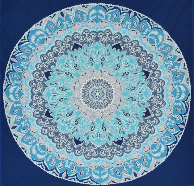 Smart Living Reversible Polycotton Paisley Mandala Duvet Cover and Pillowcase Set - Blue