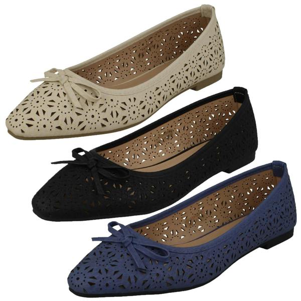 Spot On Ladies Spot On Ballerina Flat Shoes F80460