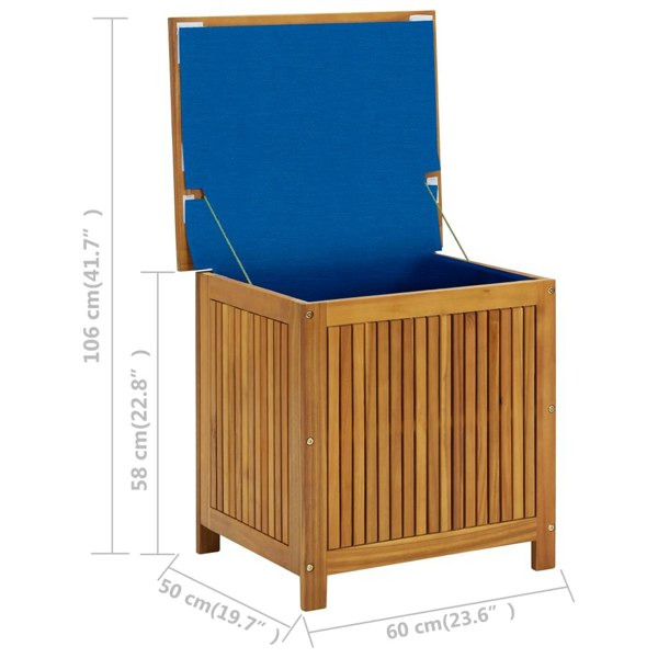 Berkfield Garden Storage Box 60x50x58 cm Solid Acacia Wood