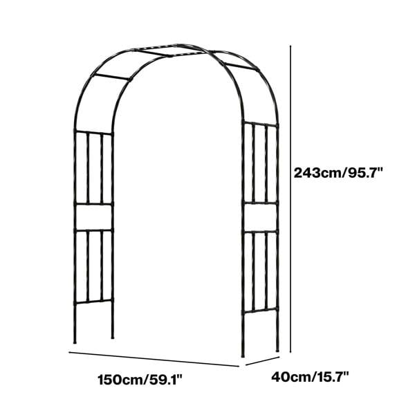 LAMBU 2.4M Metal Garden Arch Trellis Rose Climbing Plant Archway Tubular Frame
