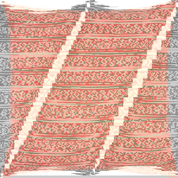 Furn Rocco Patterned Cushion Cover - Coral/Grey