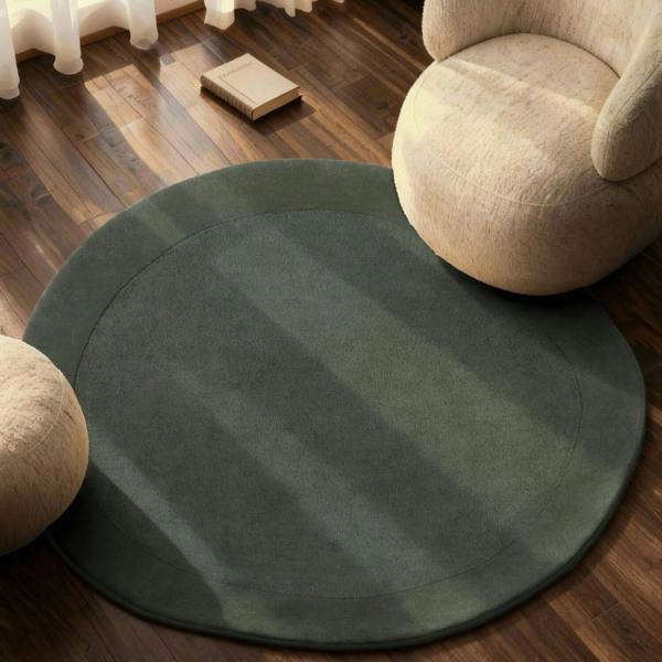 Villeroy & Boch 1812 Wool Rug Organic Round Kari Natural Green