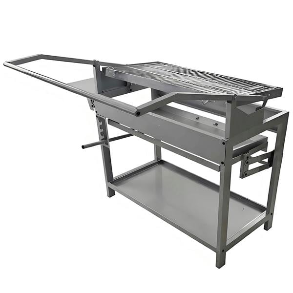 Gr8 Garden XL Stainless Steel Charcoal BBQ Grill with Side Shelf