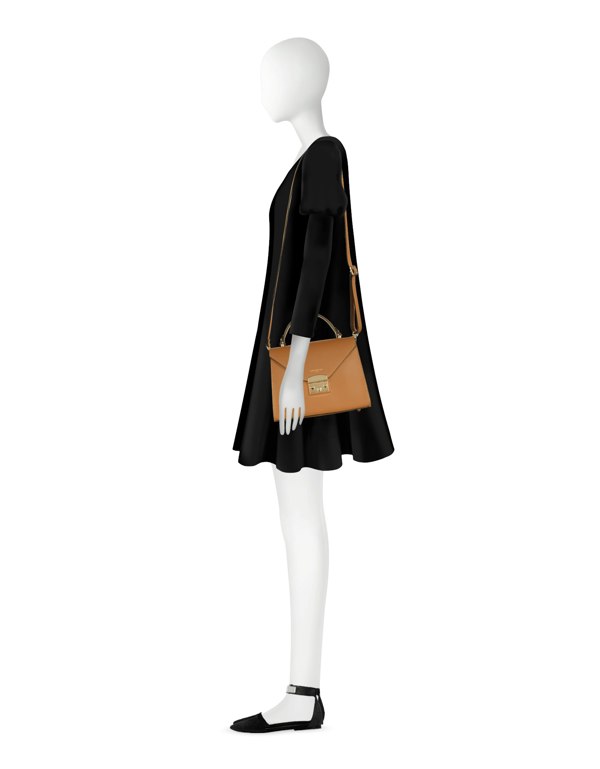 Le Parmentier Peggy Top Handle Satchel Bag - Caramel