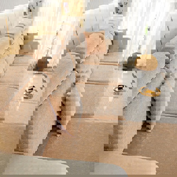 Anyhouz Anyseat Sofa Cover Coffee L-Shape Polyester Chenille Thick Stretchable Cushion For Living Room Normal Size Large