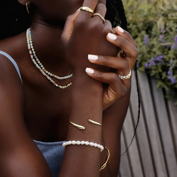 Gold Trip Coral and Gold Beaded Necklace