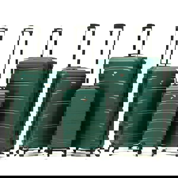 Flight Knight Set of 3 Hard Shell Suitcase Cabin & Check in Cases with TSA Lock