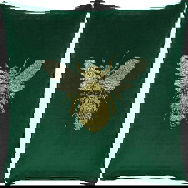 Paoletti Hortus Bee Cushion Cover - Emerald Green