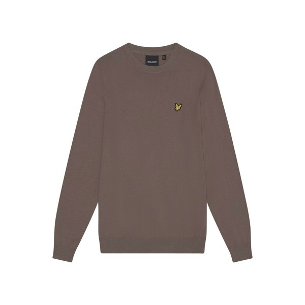 Lyle & Scott Mens Cotton Merino Crew Neck Jumper - Heritage Taupe