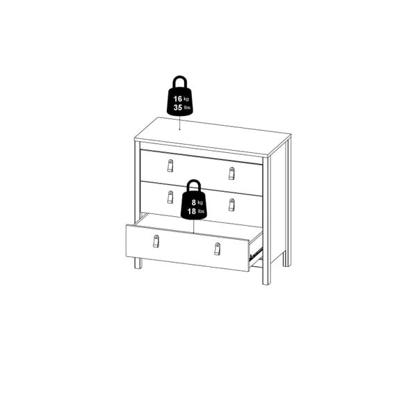 Wyld Haus Wildberry Natural Oak Wood Chest 3 Drawers