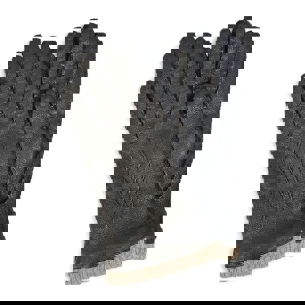 Infinity Leather Men’s Genuine Leather Wool Lined Ribbed Knit Cuff Gloves