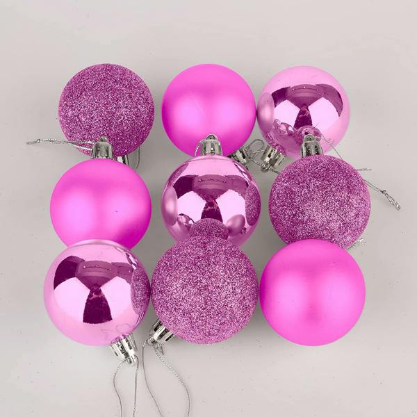 Pale Pink Shatterproof Christmas Baubles in 12 or 24 Pack Sizes, 5cm Tree Decorations image 5