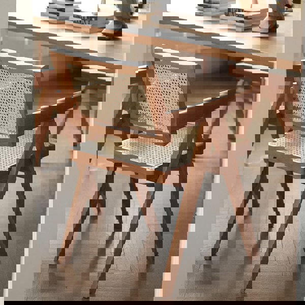 Jane Rattan Dining Chair, Solid Wood-Rit Concept-Rit Concept