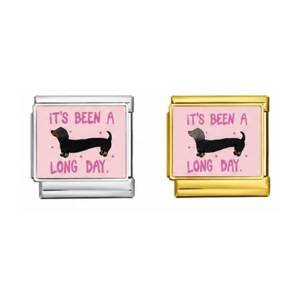 Serafina Its Been A Long Day Dachshund Dog | Italian Style Bracelet Charm