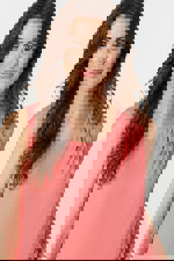 Pink | Asymmetric Pleat Front Blouse Top