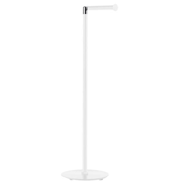 White stainless steel freestanding toilet roll holder