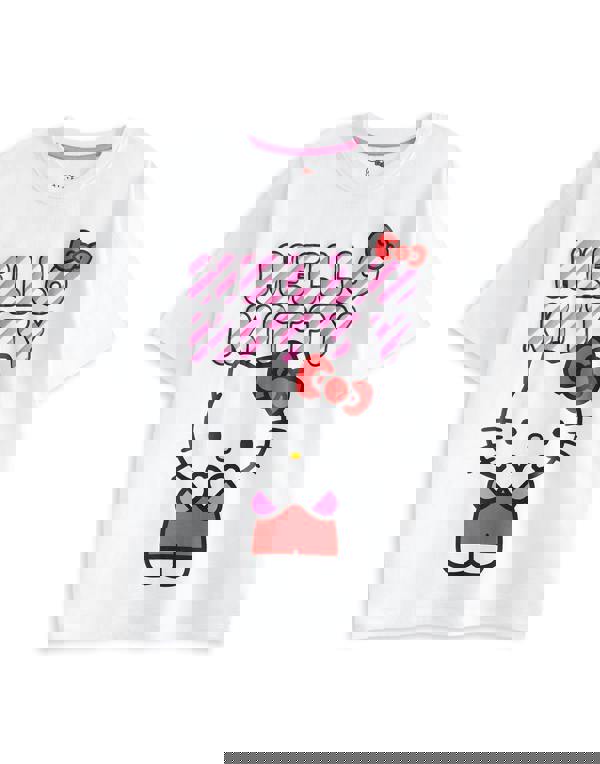 Hello Kitty Girls Pink Hearts And Bows Multi-Pack of 2 Short Sleeve Short Leg Pyjama Set