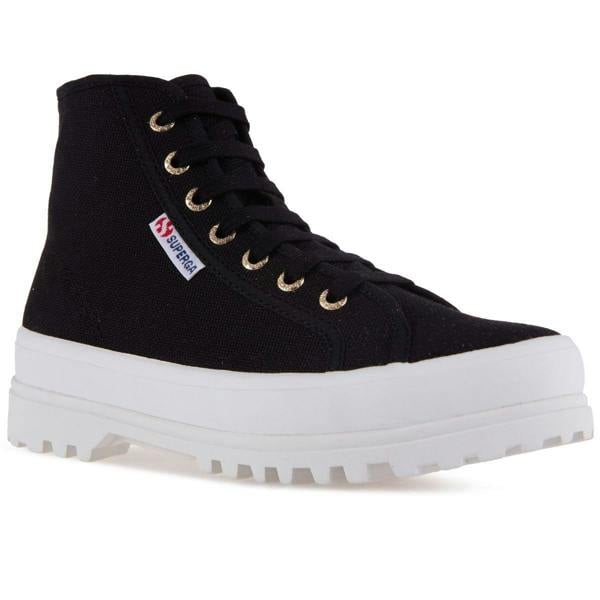 Superga Womens/Ladies 2341 Cotu Alpina High Tops - Black/Pale Gold - 