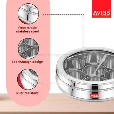 Avias SS Utensils - Avias Spice Box Deluxe GL (Medium)